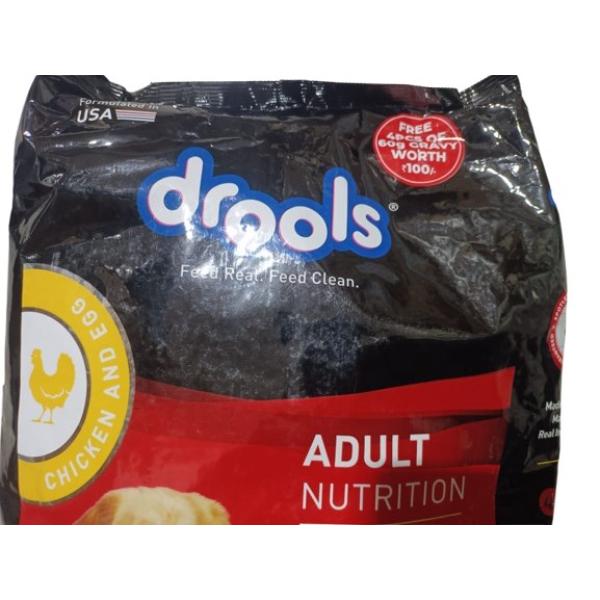 Netmeds | Drools Chicken & Egg Adult Dog Food 3 kg (With Free 4 Pcs Of 60 gm Gravy Worth 100 Rs)