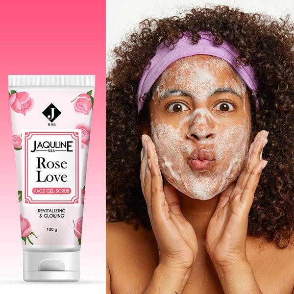 Jaquline USA Rose Love Face Gel Scrub 100 gm - Face Scrubs