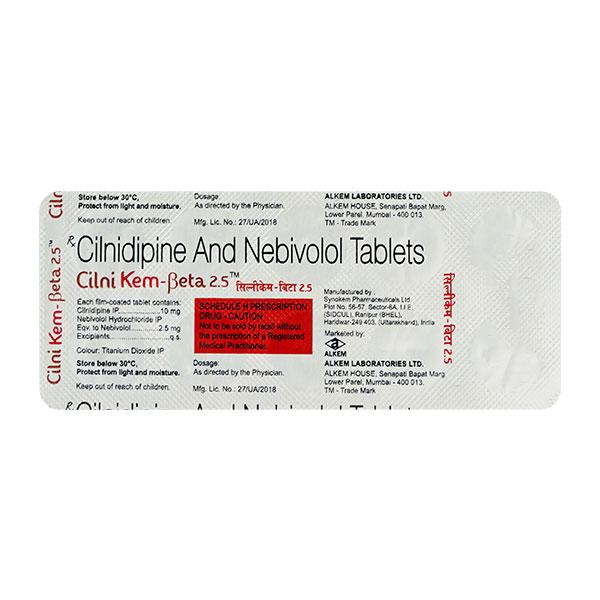 Cilnikem Beta 2.5/10mg Tablet 10'S - Hypertension-Cal