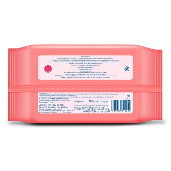 Johnson's Baby Skincare Wipes 72's (Pack of 2 x 72's) - Diapers & Wipes