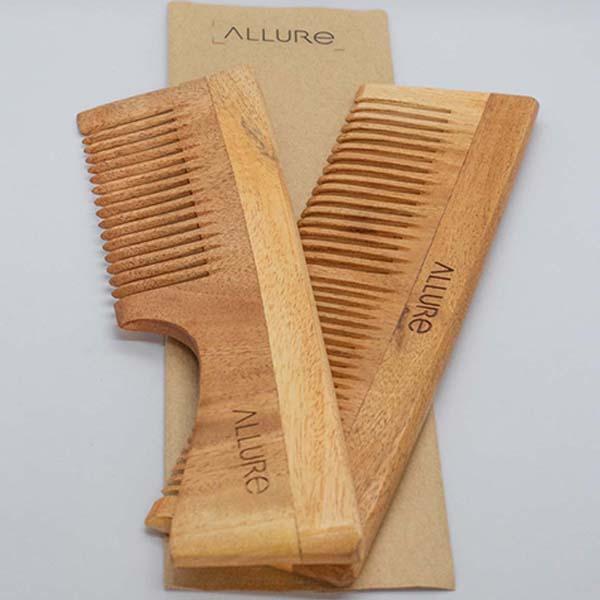 Allure Wooden Neem Comb (CD-02+CR-01) 1's - Hair Combs
