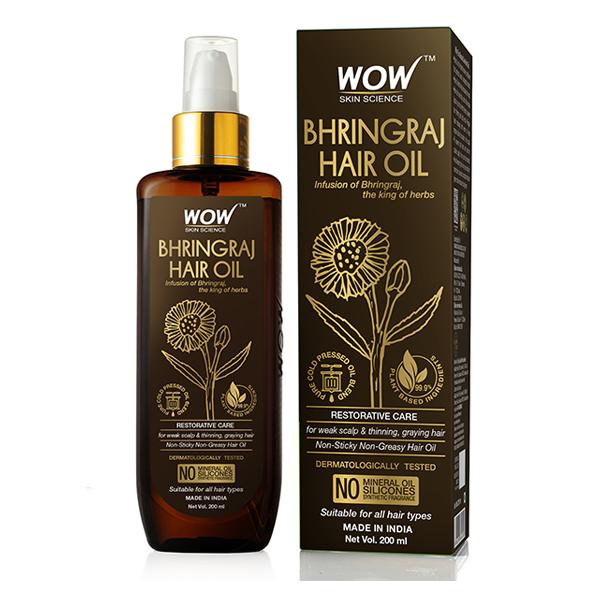 WOW Skin Science Bhringraj Hair Oil 200 ml - Hair Oils