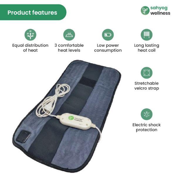 Sahyog Wellness Velvet Orthopaedic Electric Heating Pad - Grey (XXL) - Hot Pack/Ice Bag