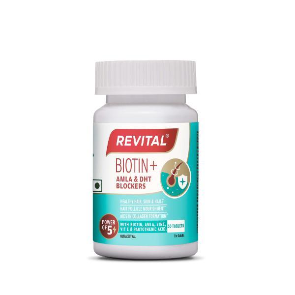 Netmeds | Revital Biotin+ with Amla & DHT Blockers Tablet 50's