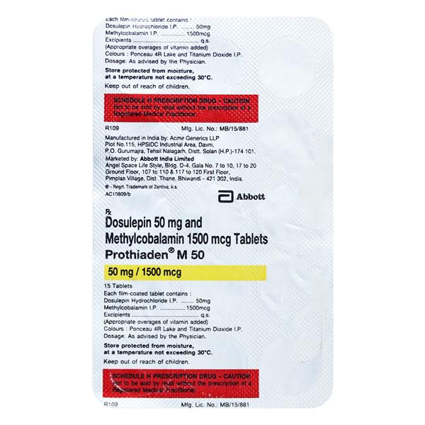 Netmeds | Prothiaden M 50mg/1500mcg Tablet 15'S