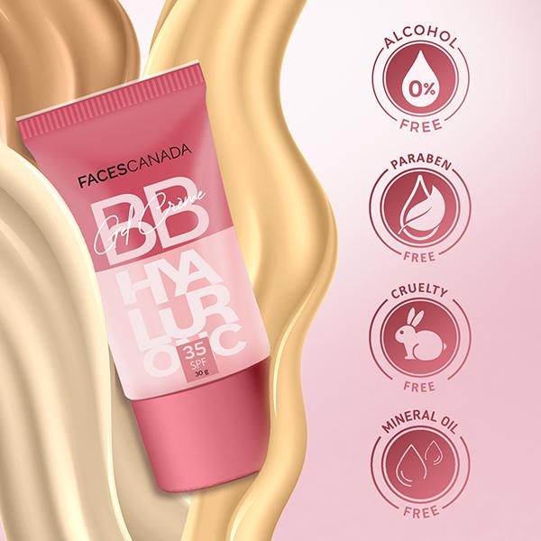Faces Canada SPF 35 BB Gel Creme - Soft Honey, Multitasking, Lightweight & Nonsticky 30 gm - Foundation
