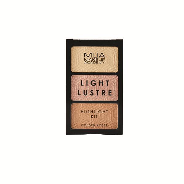 MUA Light Lustre Trio Highlight - Golden Kisses 9 gm - Highlighters & Illuminators