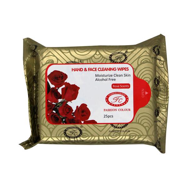 Fashion Colour Hand & Face Cleansing Wipes, Rose Scents 25's - Diapers & Wipes