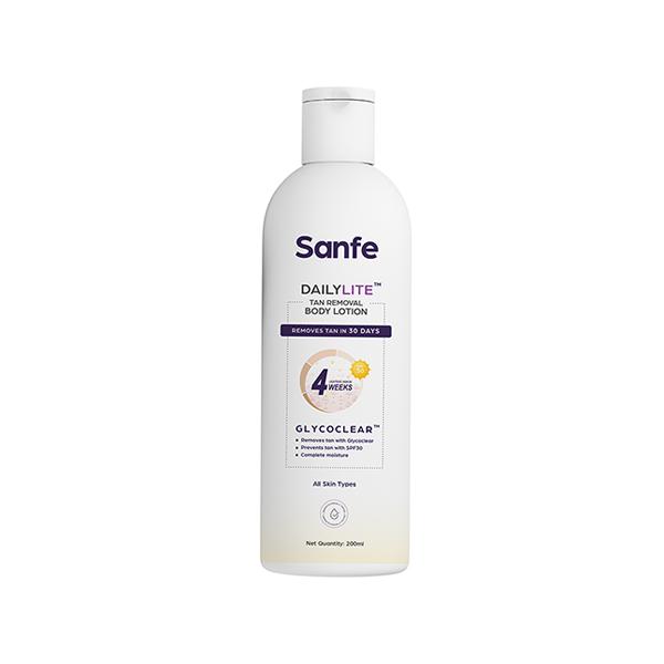 Sanfe Dailylite Tan Removal Body Lotion for Women Detan Non-Sticky Removes and Prevents Tan SPF 30 200 ml - Creams, Lotions & Oils