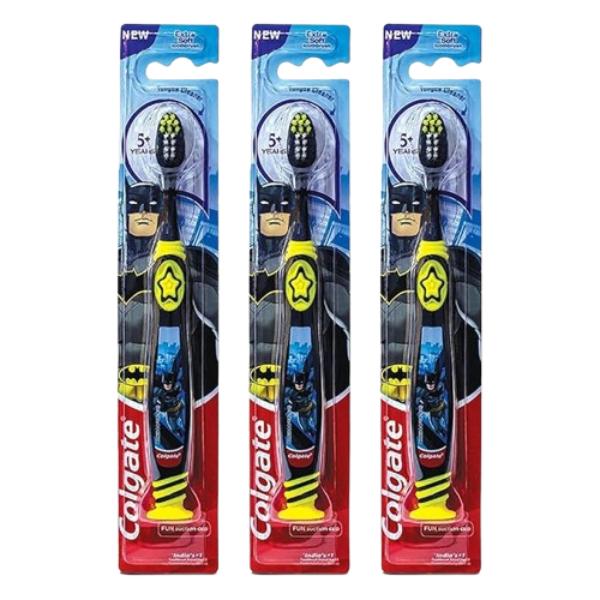 Netmeds | Colgate Kids (5+Yrs) Extra Soft Toothbrush - Batman (Pack Of 3)