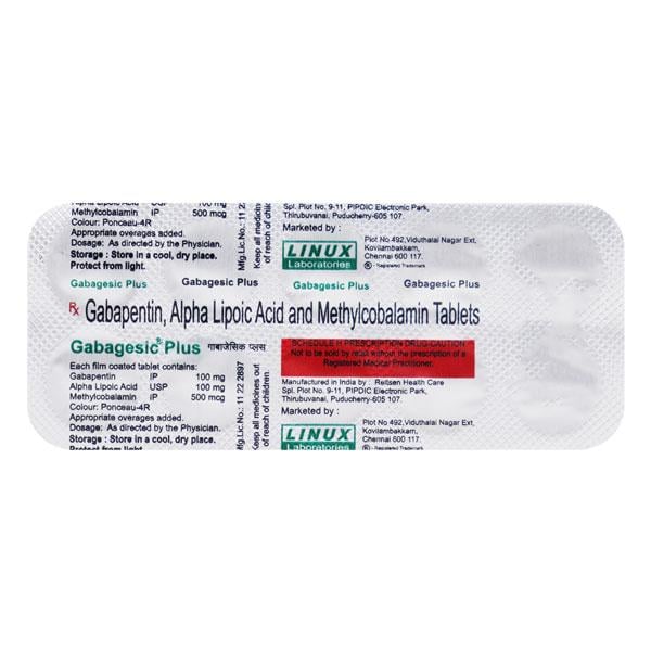 Gabagesic Plus Tablet 10'S - Neuropathic Pain-Dru