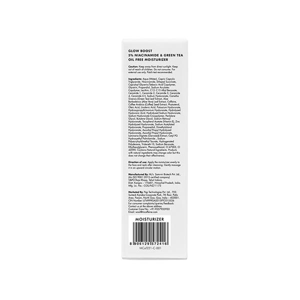 MCaffeine Green Tea & 5% Niacinamide Oil-Free Moisturizer- Reduces Blemishes & Repairs Skin Barrier 50 ml - Face Moisturizers