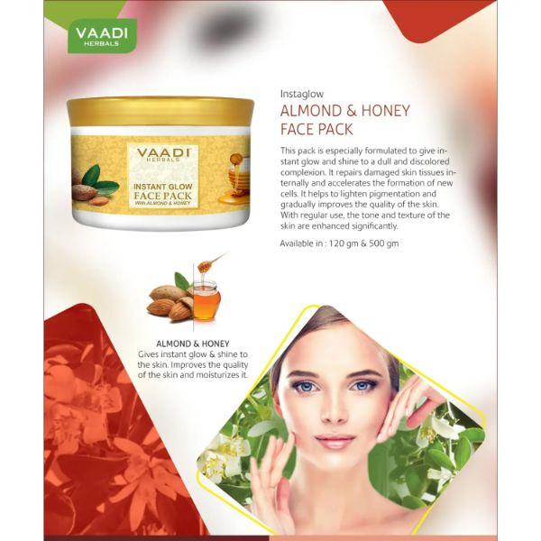 Vaadi Herbals Instant Glow Face Pack With Almond And Honey 600 gm - Face Packs