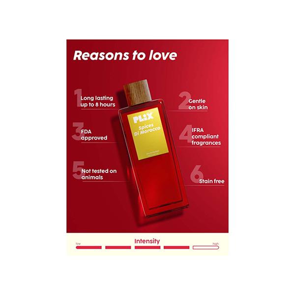 PLIX Spices Di Morocco Perfume for Everyday Use - Long Lasting & Premium Parfum, Fresh Fragrance, Grapefruit, Pepper & Cedar, Fruity & Woody Perfume for all Occasions 100 ml - Perfumes (Edt/Edp)