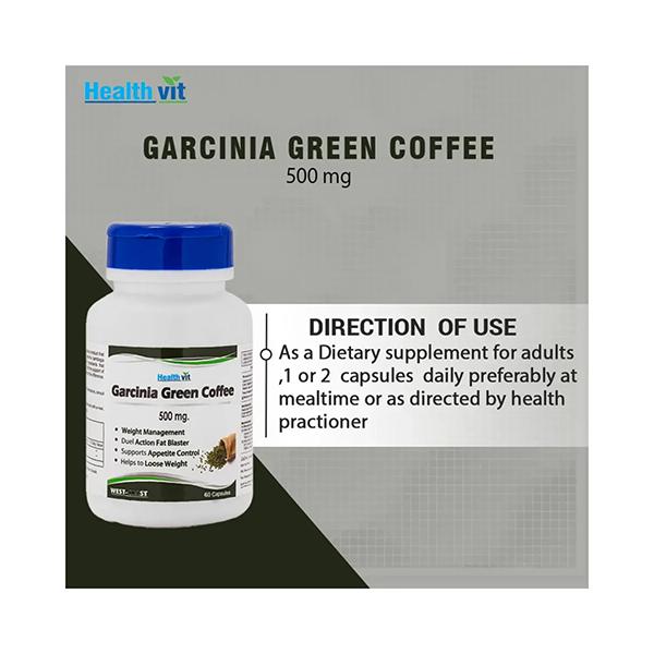 HealthVit Garcinia Green Coffee 500 mg Capsules 60's - Weight Loss