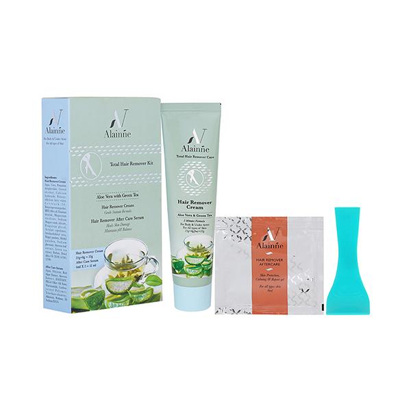 Netmeds | Alainne Aloe Vera with Green Tea Hair Remover Kit 33G 2's