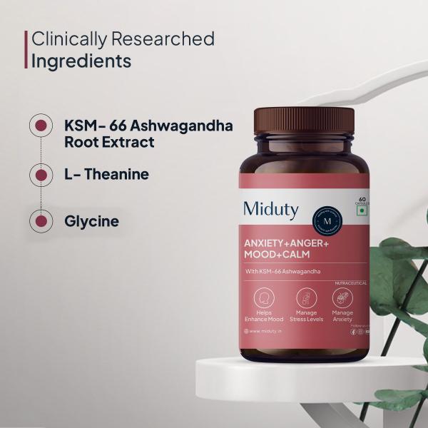 Miduty Anxiety+ Anger+Mood+Calm Capsule 60's - Mental Health