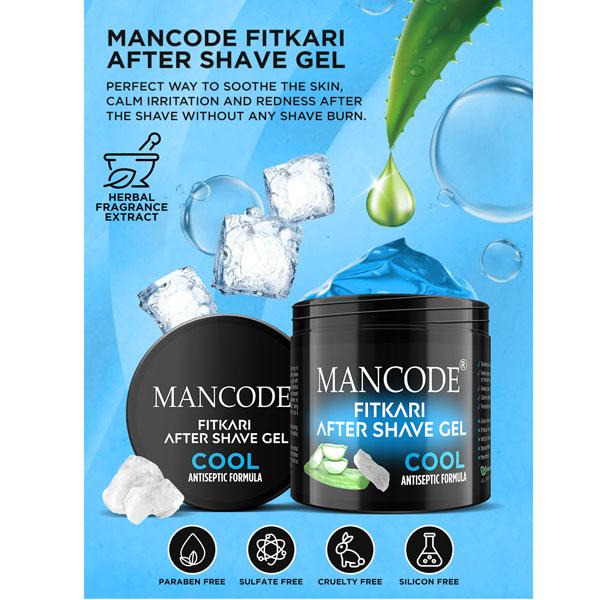 Mancode Fitkari After Shave Gel Cool Antiseptic Formula 100 gm - Shaving Gels