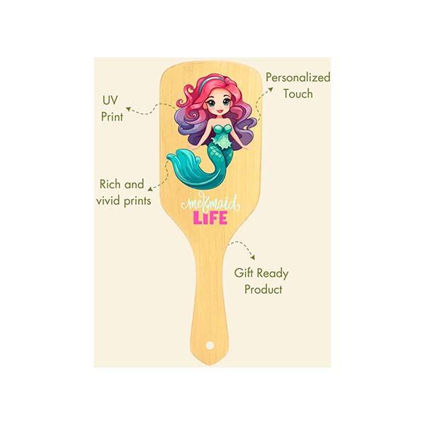 Allure Personalised Paddle Hair Brush Mermaid Print 1's - Hair Brushes