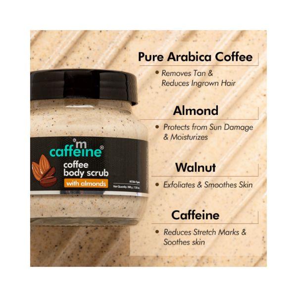 Mcaffeine Creamy Coffee Body Scrub with Almonds , Exfoliates, Removes  and Dry Skin 200gm - Scrubs & Exfoliants