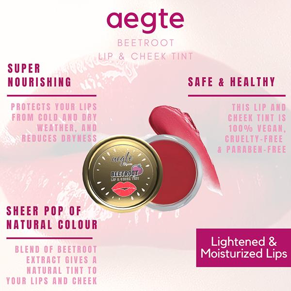 Aegte Organics Lip and Cheek Tint Balm (Rosy Pink) 15 gm - Lip Stains & Tints