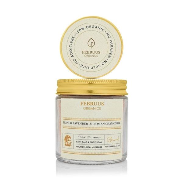 Netmeds | Februus Organics Bath Salt - French Lavender & Roman Chamomile 100 gm