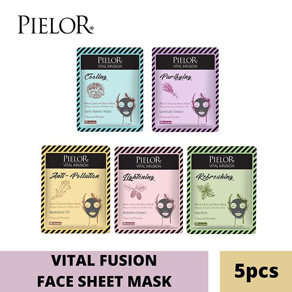 PIELOR VITAL INFUSION BLACK CHARCOAL MASK 125ml 5's