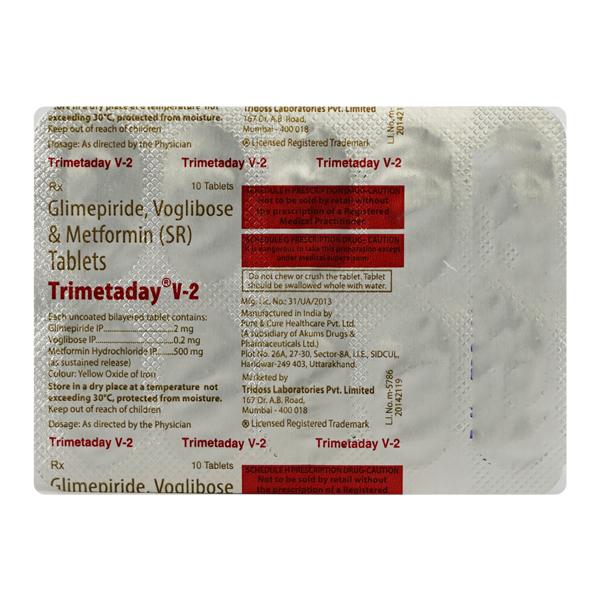 Trimetaday V 2mg Tablet 10'S - Diabetes-Ant