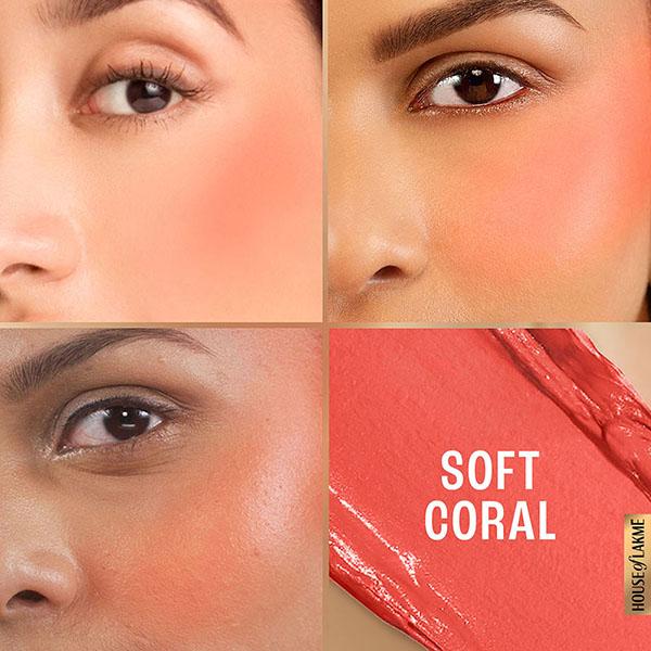 Lakme 9 to 5 Powerplay Velvet Creme Blush - Soft Coral 9 gm - Blushes