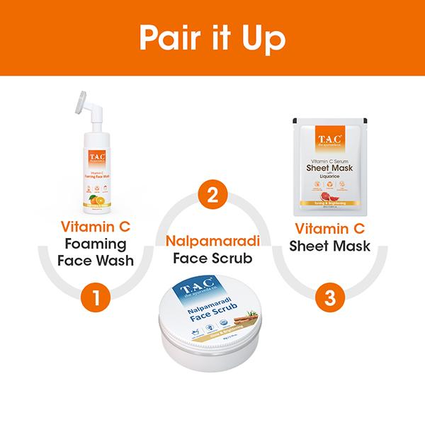 T.A.C - The Ayurveda Co. Vitamin C Serum Sheet Mask with Liquorice Toning and Brightening 22ml - Sheet Masks