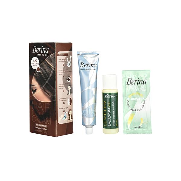 Berina A25 Dark Coffee Brown Hair Color Cream 60 gm - Crème