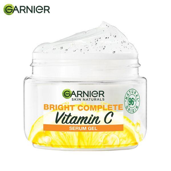 Garnier Bright Complete Vitamin C Serum Gel - Vitamin C + Lemon for Instant Brighter Skin 45gm - Under Eye Creams & Serums