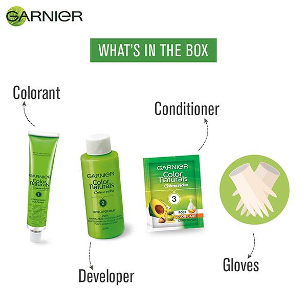 Garnier Color Naturals Creme Riche Hair Color, Shade 5 Light Brown, 70ml + 60gm 1's - Crème