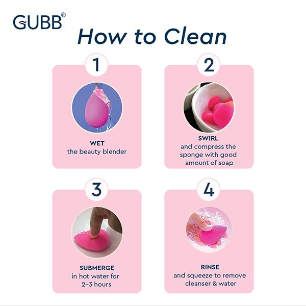 GUBB Beauty Blender Set of 4 - Peach & Pink 100 gm - Sponges & Applicators