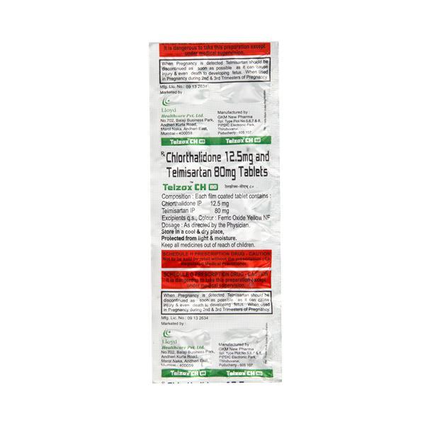 Telzox CH 80/12.5mg Tablet 10'S - Hypertension-Ang