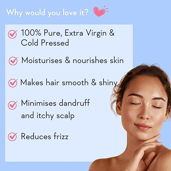 Wishcare 100% Pure Unrefinded Cold Pressed Extra Virgin Coconut Oil 500 ml - Hair Oils