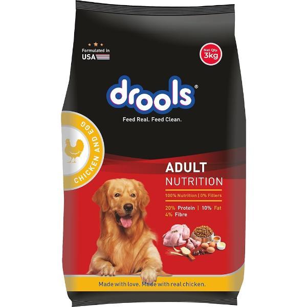 Netmeds | Drools Chicken & Egg Adult Dog Food 3 kg (With Free Drools Biscuit 400 gm)