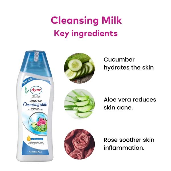Ayur Herbals Deep Pore Cleansing Milk 500 ml - Personal Care (Ayush)