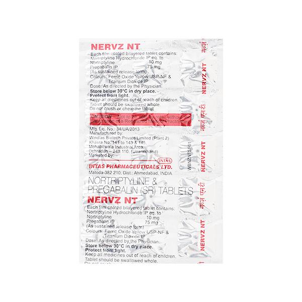 NERVZ NT Tablet 15's - Neuropathic Pain-Dru