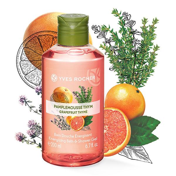 Yves Rocher Grapefruit Thyme Energizing Bath & Shower Gel 200 ml - Shower Gels & Body Wash