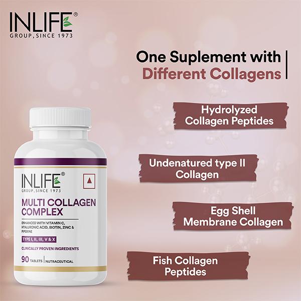 INLIFE Multi Collagen Complex Tablets 90's - Hair & Skin