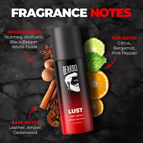 Beardo Power, Lust and Glory Body Spray Long Lasting Deo Deodorant Deodorant Spray - For Men 150 ml 3's - Men Deodorants/Roll-Ons