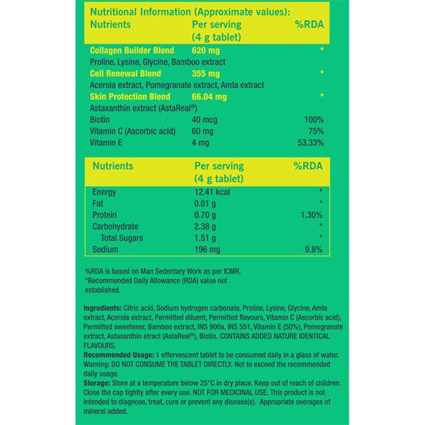 Chicnutrix Collagen Builder Plant Based Effervescent Tablet 20's - Hair & Skin