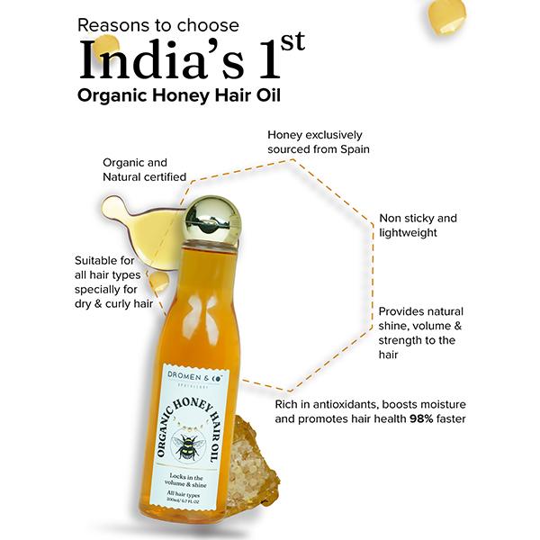 DROMEN & CO Organic Honey Hair Oil 200 gm - Hair Oils