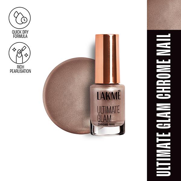Netmeds | Lakme Ultimate Glam Chrome Nail Champagne 6 ml