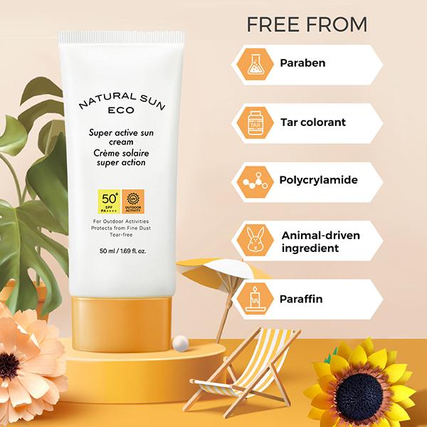 The Face Shop Naturalsun Eco Super Active Sun Cream 50 ml - Face Sunscreen