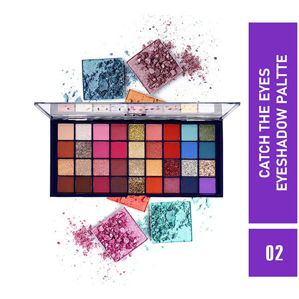 Matt Look 36 in 1 Catch The Eyes Eyeshadow Palette with Highly Pigmented, Glitter Nudes, Versatile Look, - 02 20.5 gm - Eye Shadow Palettes