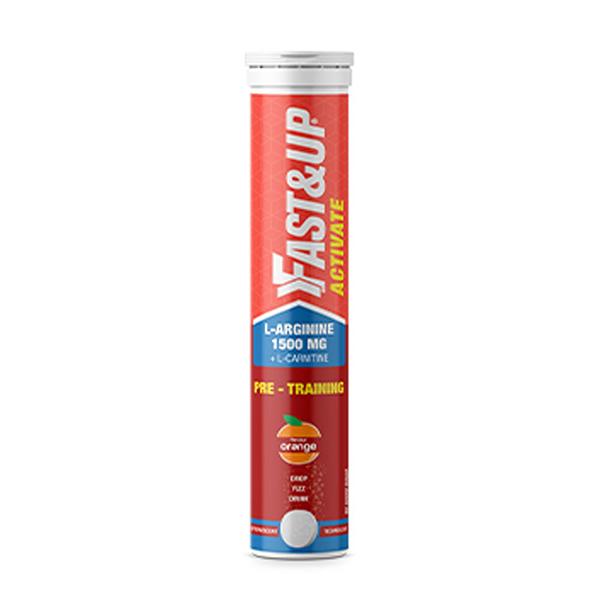 Netmeds | Fast&Up Activate Pre-Training Drink L-Arginine L-Carnitine 1500 mg Effervescent Tablet - Orange Flavour 20's