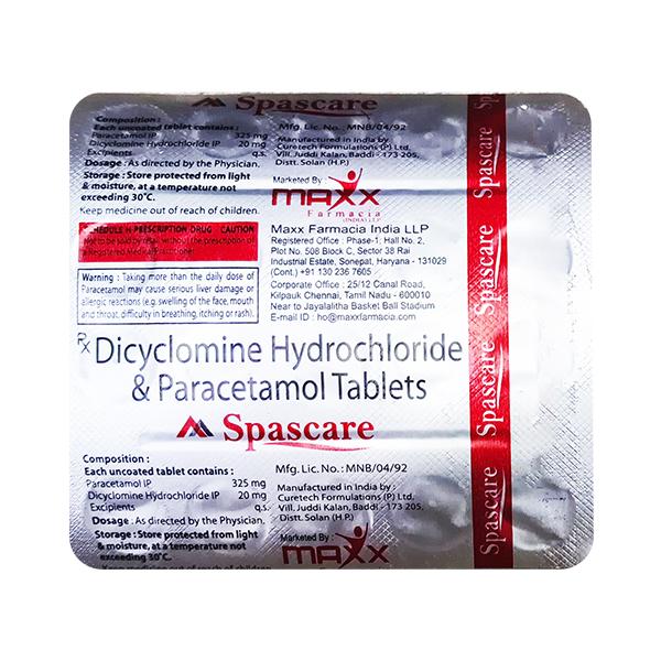 SPASCARE Tablet 20's - Muscle Spasm-Mus