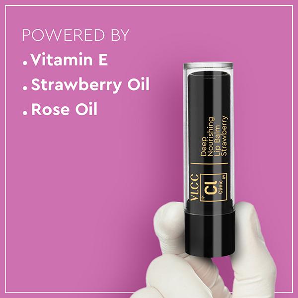 VLCC Clinic Deep Nourishing Lip Balm Strawberry and Rose 4.5 gm - Lip Balms